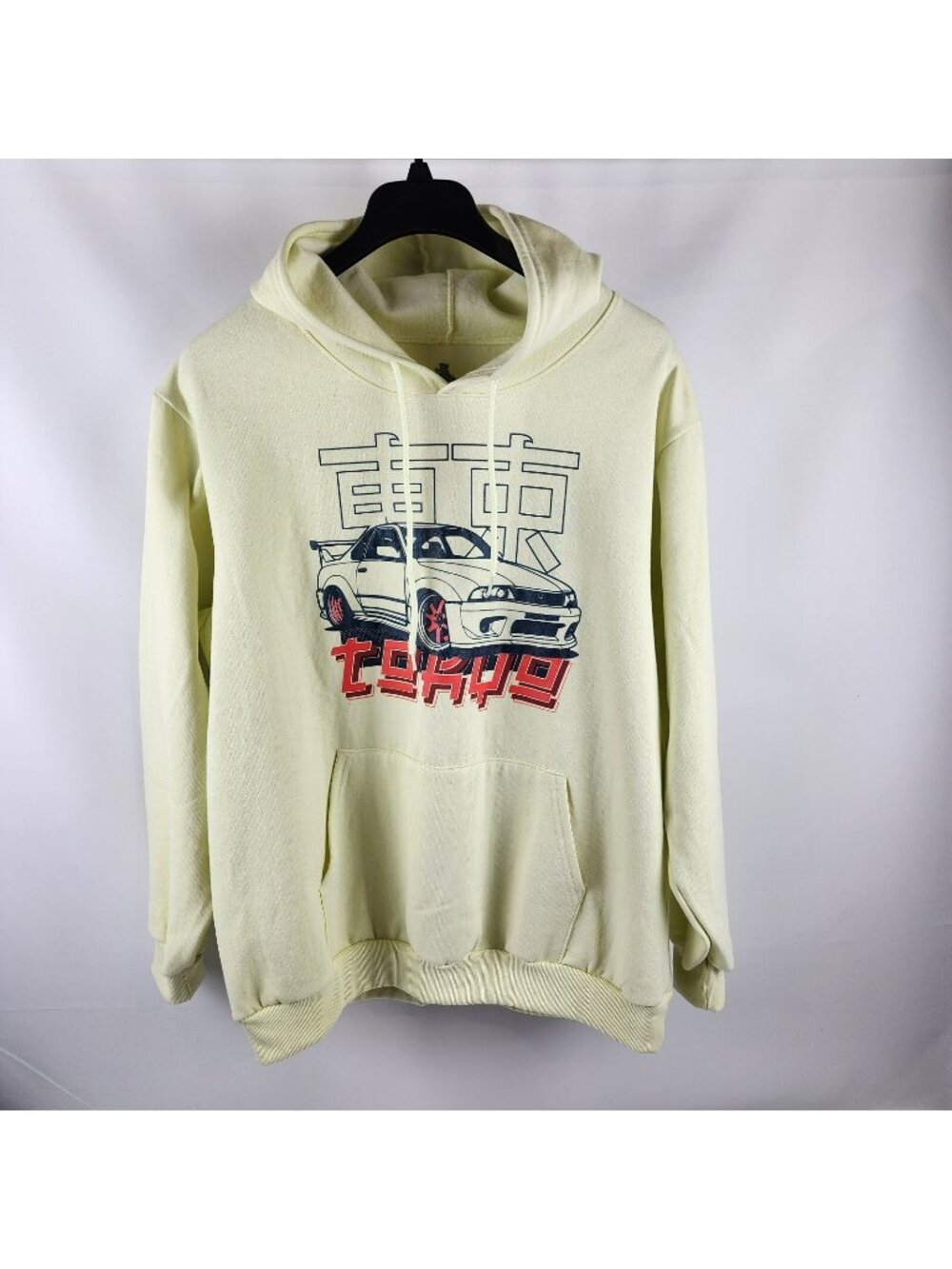 Launder Hoodie Mens 2XL Yellow Tokyo Graphic Print Sweatshirt NWOT